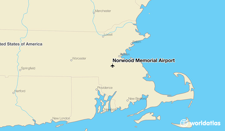 Norwood Memorial Airport location on a map