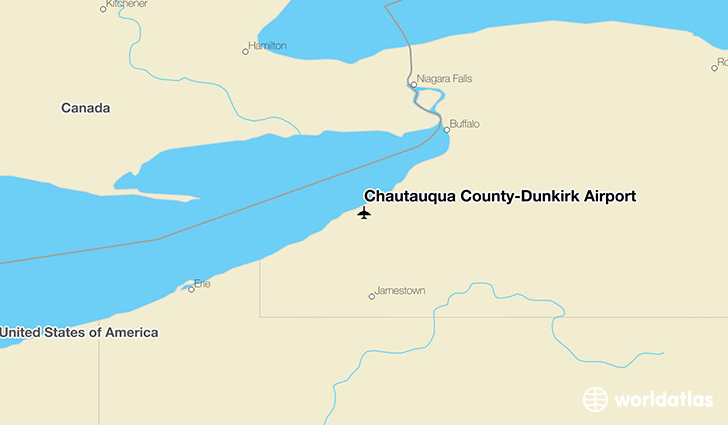 Chautauqua County-Dunkirk Airport location on a map