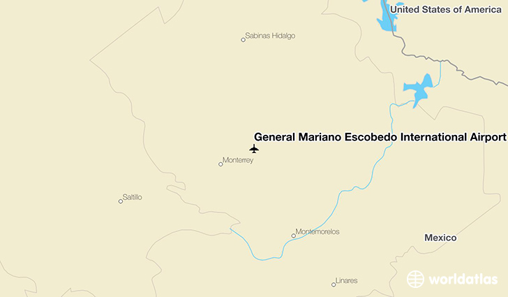 General Mariano Escobedo International Airport location on a map