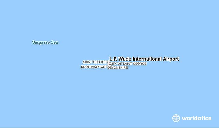 L.F. Wade International Airport location on a map