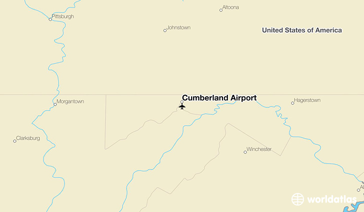 Cumberland Airport location on a map