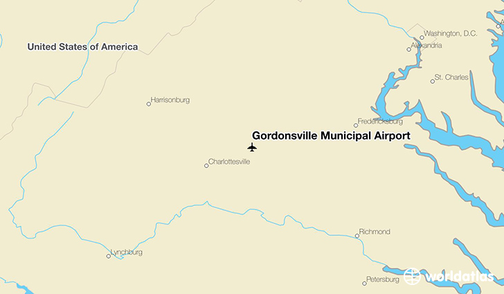 Gordonsville Municipal Airport location on a map