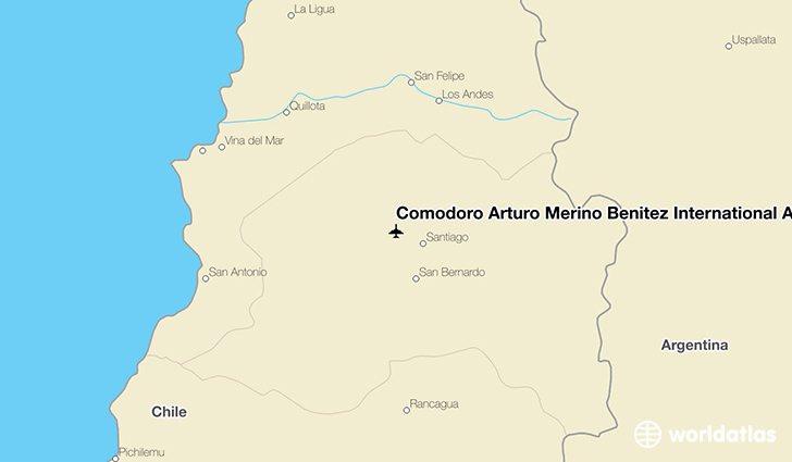 Comodoro Arturo Merino Benítez International Airport location on a map