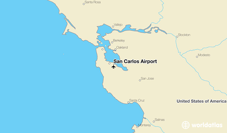 San Carlos Airport location on a map