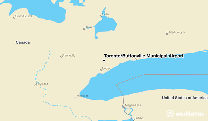 Toronto/Buttonville Municipal Airport location on a map
