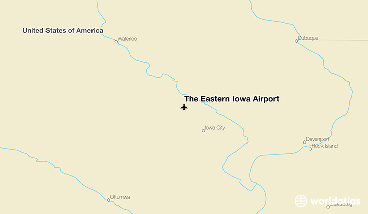 The Eastern Iowa Airport location on a map