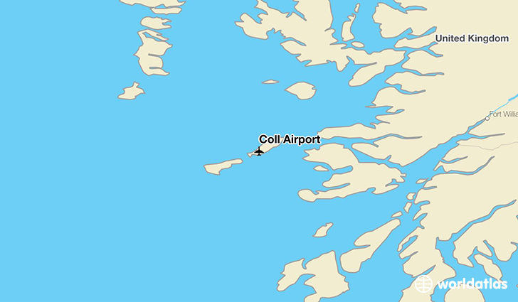 Coll Airport location on a map