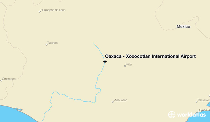 Oaxaca - Xoxocotlán International Airport location on a map