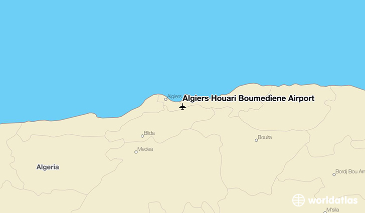 Algiers Houari Boumediene Airport location on a map