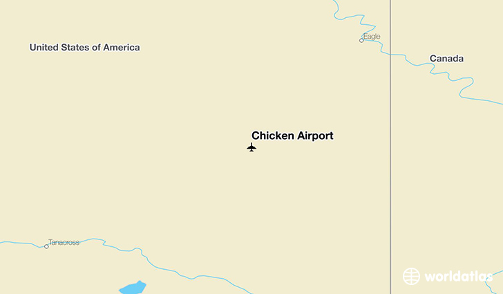 Chicken Airport location on a map