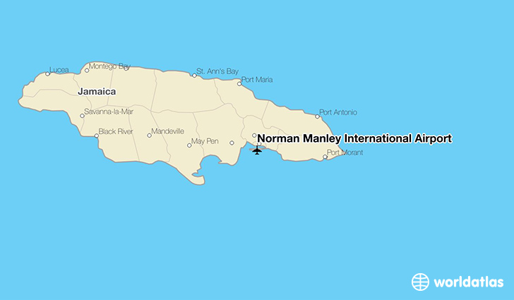 Norman Manley International Airport location on a map