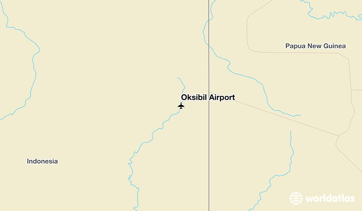 Oksibil Airport location on a map