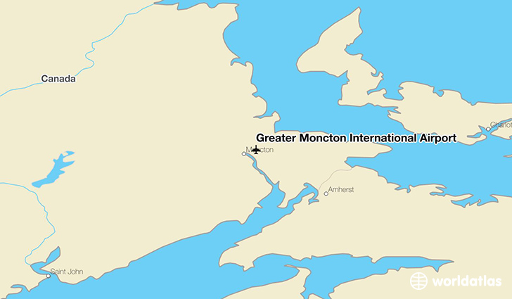 Greater Moncton International Airport location on a map