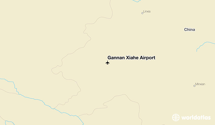 Gannan Xiahe Airport location on a map