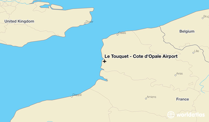 Le Touquet – Côte d'Opale Airport location on a map