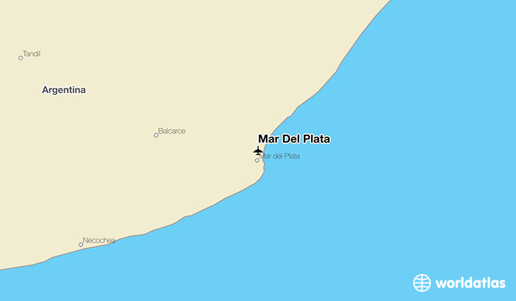 Mar Del Plata location on a map