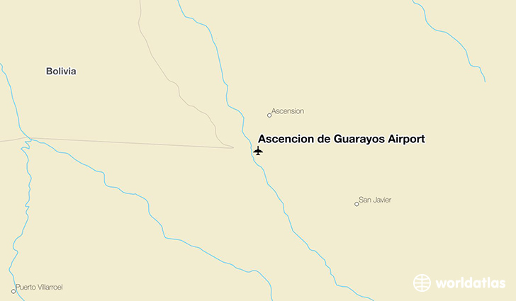 Ascención de Guarayos Airport location on a map