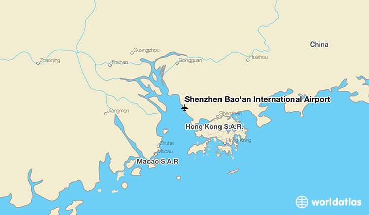 Shenzhen Bao'an International Airport location on a map
