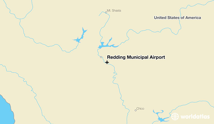 Redding Municipal Airport location on a map