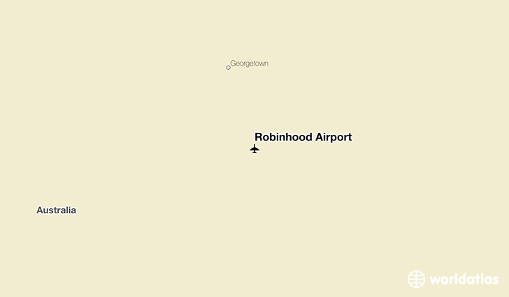 Robinhood Airport location on a map