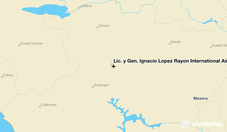 Lic. y Gen. Ignacio López Rayón International Airport location on a map