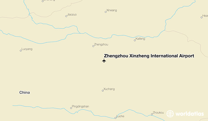 Zhengzhou Xinzheng International Airport location on a map