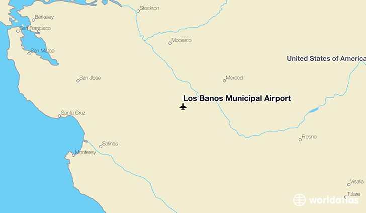 Los Banos Municipal Airport location on a map