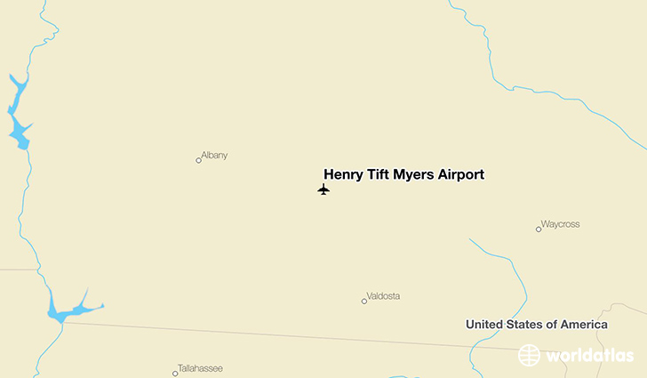 Henry Tift Myers Airport location on a map