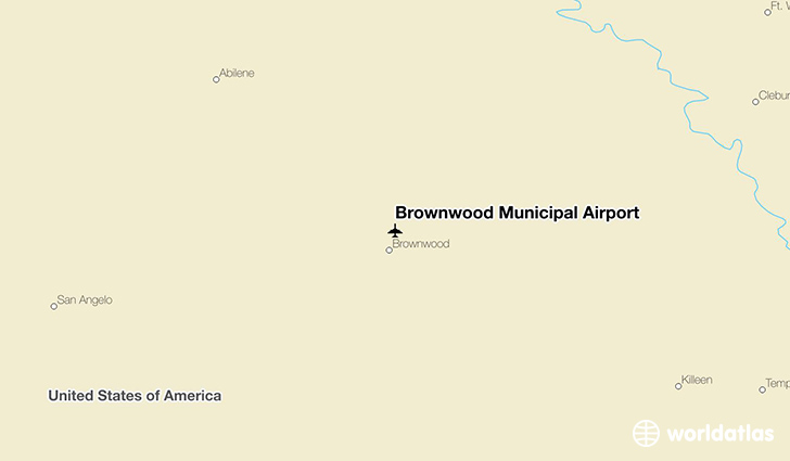 Brownwood Municipal Airport location on a map