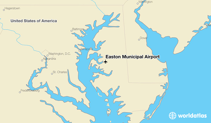 Easton Municipal Airport location on a map
