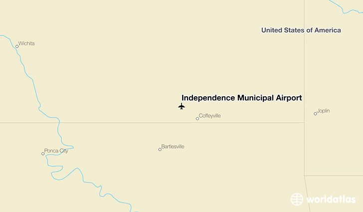 Independence Municipal Airport location on a map