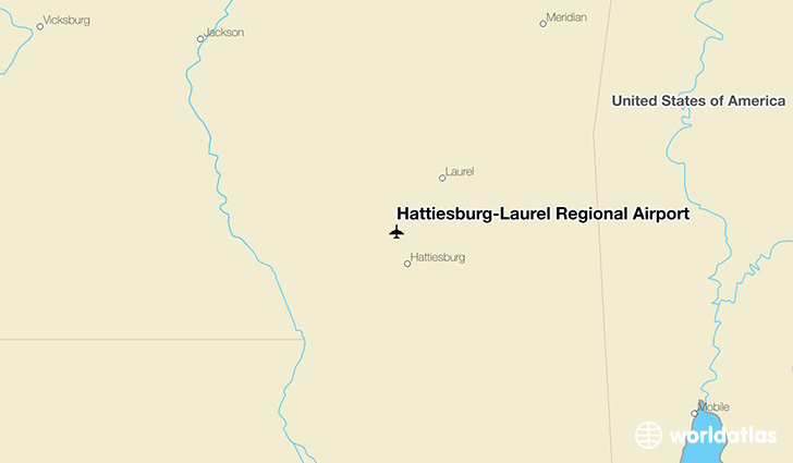 Hattiesburg–Laurel Regional Airport location on a map