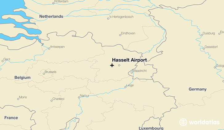 Hasselt Airport location on a map