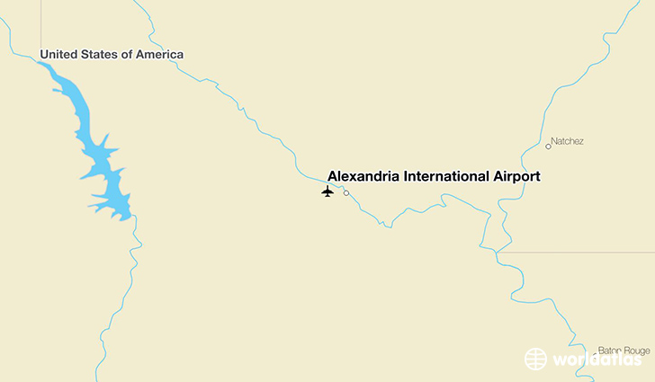 Alexandria International Airport location on a map