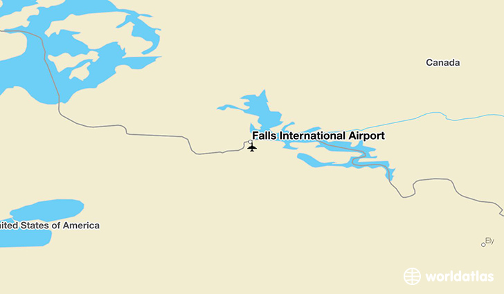 Falls International Airport location on a map