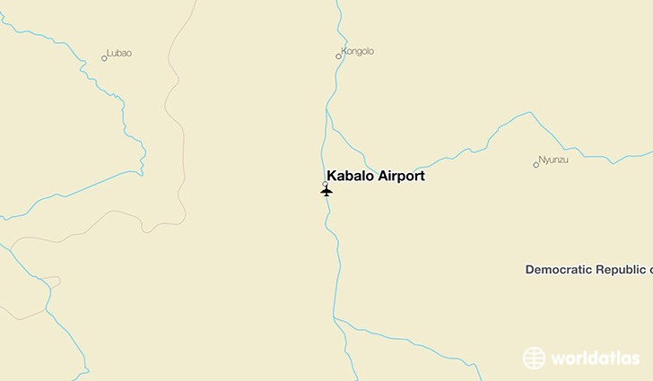 Kabalo Airport location on a map