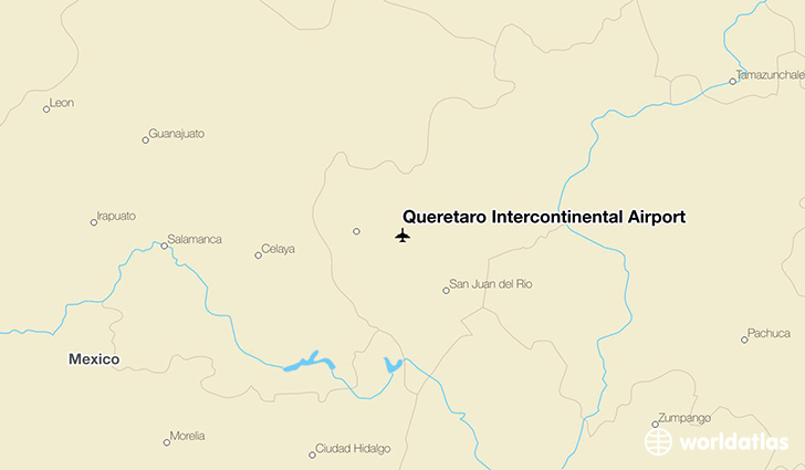 Querétaro Intercontinental Airport location on a map