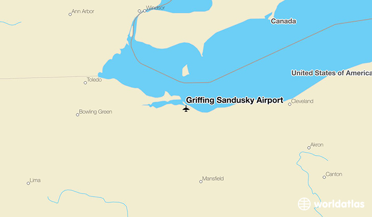 Griffing Sandusky Airport location on a map