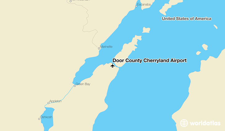 Door County Cherryland Airport location on a map