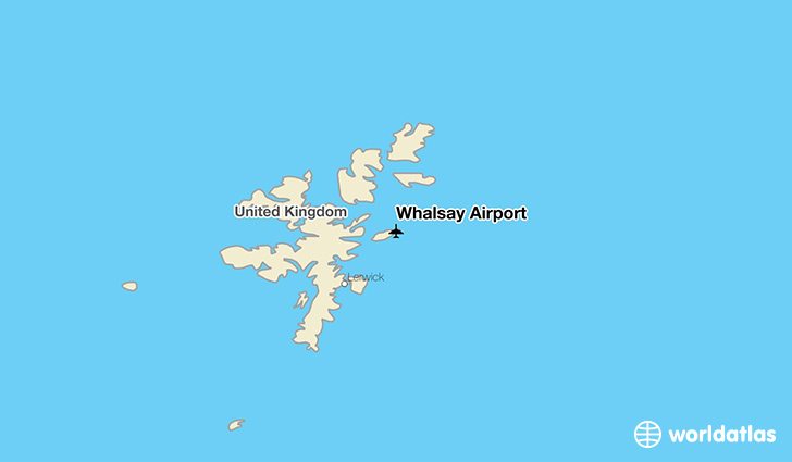 Whalsay Airport location on a map