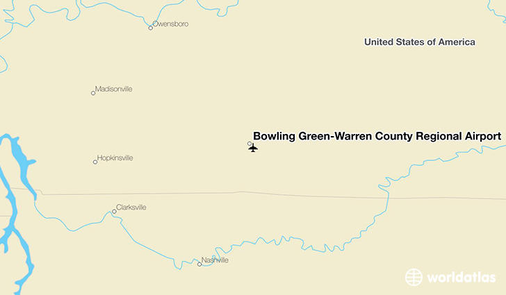 Bowling Green-Warren County Regional Airport location on a map