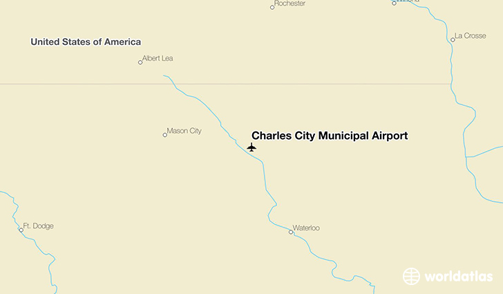 Charles City Municipal Airport location on a map