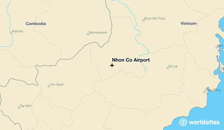 Nhon Co Airport location on a map