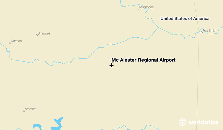 Mc Alester Regional Airport location on a map
