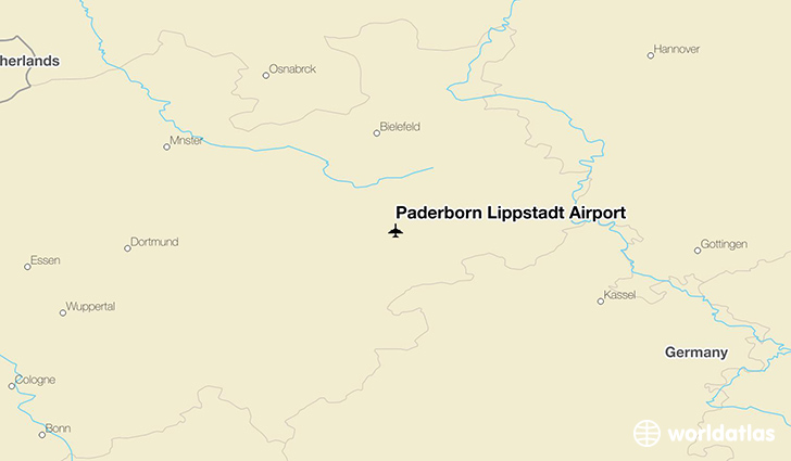 Paderborn Lippstadt Airport location on a map