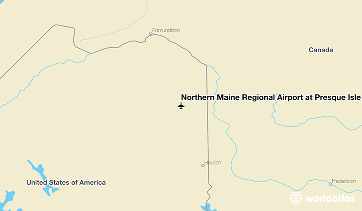 Northern Maine Regional Airport at Presque Isle location on a map