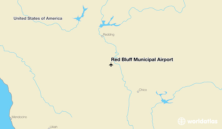 Red Bluff Municipal Airport location on a map