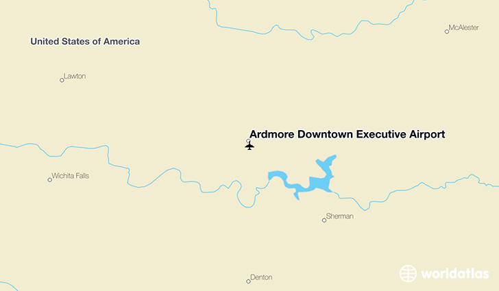 Ardmore Downtown Executive Airport location on a map