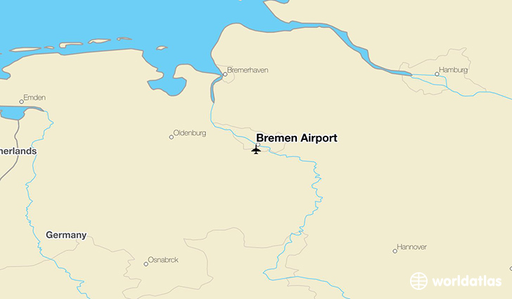 Bremen Airport location on a map