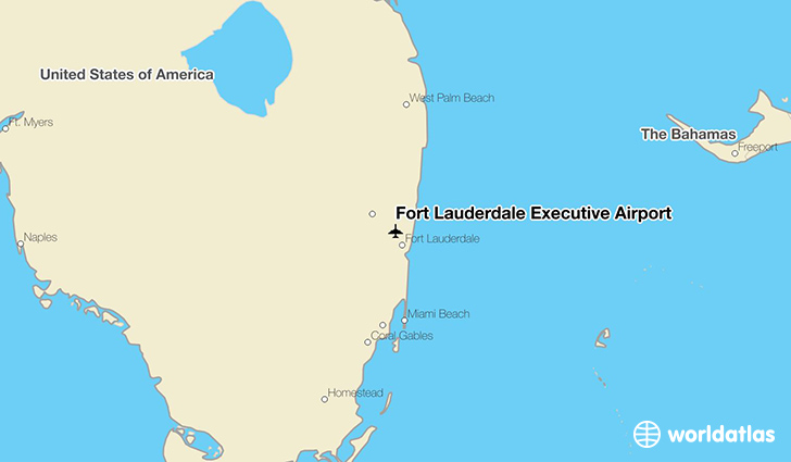 Fort Lauderdale Executive Airport location on a map